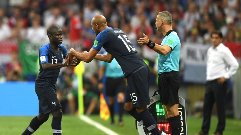  during the 2018 FIFA World Cup Final between France and Croatia at Luzhniki Stadium on July 15, 2018 in Moscow, Russia.