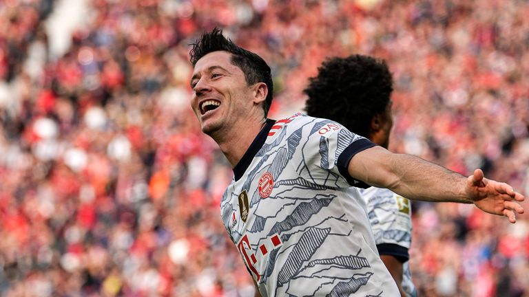 Robert Lewandowski reached double figures in the Bundesliga this season from just eight games