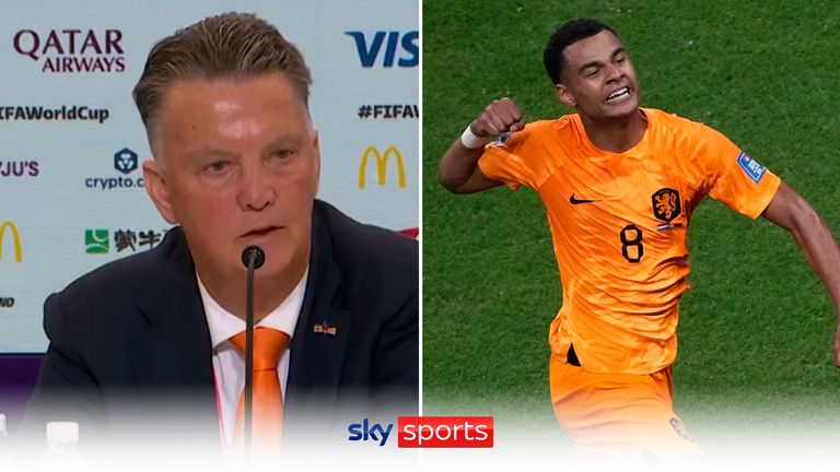 Netherlands manager Louis van Gaal speaks about Cody Gakpo