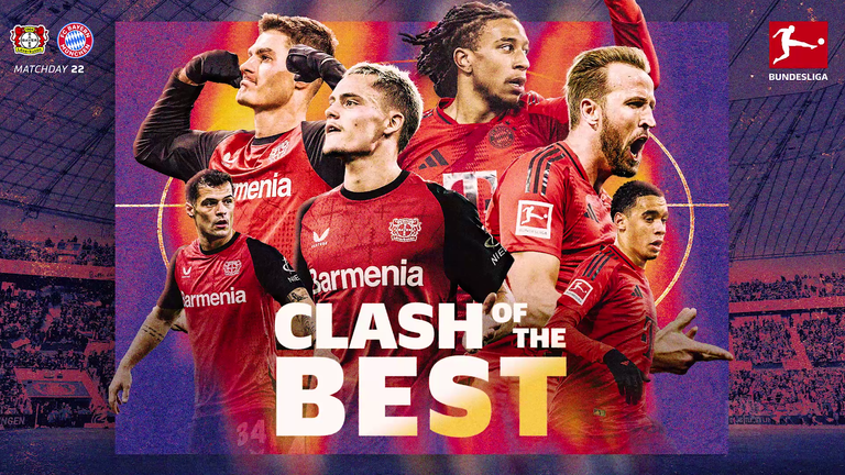 Bayer Leverkusen face Bayern Munich.
