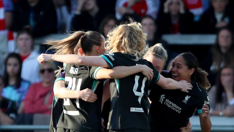 Sophie Roman Haug's effort rebounded off Daphne von Domselaar and in for the winner to see Liverpool past Arsenal in the Women's FA Cup
